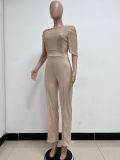 Women's Fashion Sequins Half Sleeve Wide-Leg Chic Ladies Jumpsuit