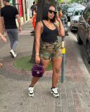 Spring Summer Women's Camouflage Cargo Shorts