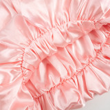 Women Summer Solid Pleated Mini Skirt