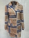 Women Printed Elegant Career Blazer and Print Skirt Two-Piece Set