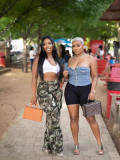 Spring Summer Fashion Women's Camouflage Cargo Pocket Long Pants