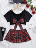 Sexy Lingerie Student Wear College Cos Uniform Temptation Short Skirt Set