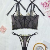 Embroidery Sexy See-Through Lingerie Set