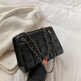 Women Retro Chain Solid Shoulder Bag