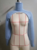 Women Lantern Sleeve High Neck Sweater