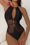 Women Sexy Padded Bikini Backless Lace-up One-Piece Swimwear