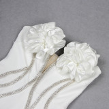 Women Flower Chain Strapless Dress