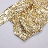 Women Sequin Formal Party One-shoulder Dress