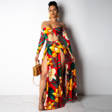 Women sexy irregular Lace-Up off-shoulder Dress