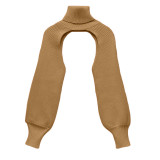 Women Lantern Sleeve High Neck Sweater