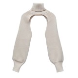 Women Lantern Sleeve High Neck Sweater