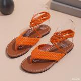 Women Roman summer flat cross Lace-Up hollow sandals