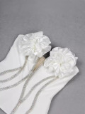 Women Flower Chain Strapless Dress
