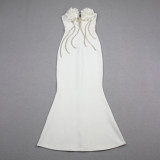 Women Flower Chain Strapless Dress
