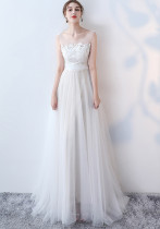 Women wedding dress white small trailing evening dress(process time 3-6 days) Women wedding dress white small trailing evening dress(process time 3-6 days)