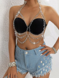 Women gem sexy chest chain Style punk body chain