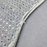 Summer Women Elegant Slit Beaded Strap Maxi Dress