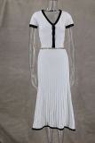 Women Short-sleeved Top And Skirt Two-piece Set