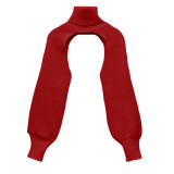 Women Lantern Sleeve High Neck Sweater