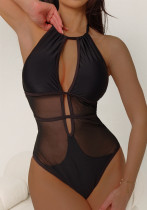 Women Sexy Padded Bikini Backless Lace-up One-Piece Swimwear