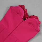Women Flower Chain Strapless Dress