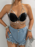 Women gem sexy chest chain Style punk body chain