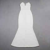 Women Flower Chain Strapless Dress