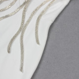 Women Flower Chain Strapless Dress