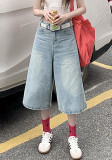 Women Loose Denim Wide Leg Shorts