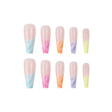 Bleach Rainbow Nail Wear Nails Long Fake Nails Patch