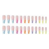 Bleach Rainbow Nail Wear Nails Long Fake Nails Patch