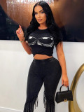 Women's Round Neck Fashion Print Sexy Slim Fit T-Shirt Tops