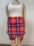 Fashion Summer Printed Lace-Up Slim Sexy Plus Size Skirt