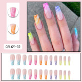 Bleach Rainbow Nail Wear Nails Long Fake Nails Patch