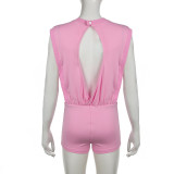 Women's Hollow Low Back Loose Sleeveless Casual Yoga Sports Jumpsuit