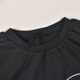 Women's Round Neck Fashion Print Sexy Slim Fit T-Shirt Tops