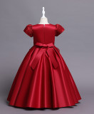 Girls' Dresses Children's Satin Embroidered Princess Dress