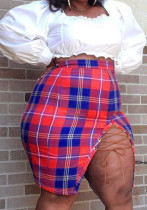 Fashion Summer Printed Lace-Up Slim Sexy Plus Size Skirt Fashion Summer Printed Lace-Up Slim Sexy Plus Size Skirt