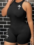 Women's Fashion Sexy Print Strap Slim Fit Jumpsuit