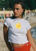 Summer Print Round Neck Short Sleeve Casual Ladies T-Shirt Summer Print Round Neck Short Sleeve Casual Ladies T-Shirt