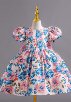Girls Floral Bow Princess Dress Children's Flower Party Dress Girls Floral Bow Princess Dress Children's Flower Party Dress