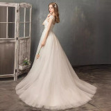 Luxury Wedding Dress White Lace Mesh Evening Dress Formal Party Gown（Process Time Need 5-7 Days）