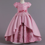 Girls' Dresses Children's Satin Embroidered Princess Dress