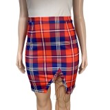 Fashion Summer Printed Lace-Up Slim Sexy Plus Size Skirt