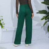 Women loose straight wide leg suit pants