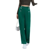 Women loose straight wide leg suit pants