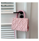 Women Summer Diamond Handbag Single Shoulder Crossbody Small Square Bag
