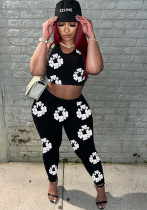 Women Floral Print Tank Top And Pant Two-piece Set