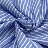Women Chic Stripe Turndown Collar Maxi Dress