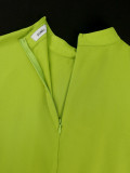 Fashion Elegant Green High Waist A-Line Pleated Formal Party Dress